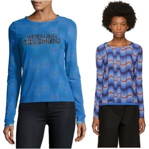 Opening Ceremony Long Sleeve Double Layer T-Shirt in Heron Blue Small